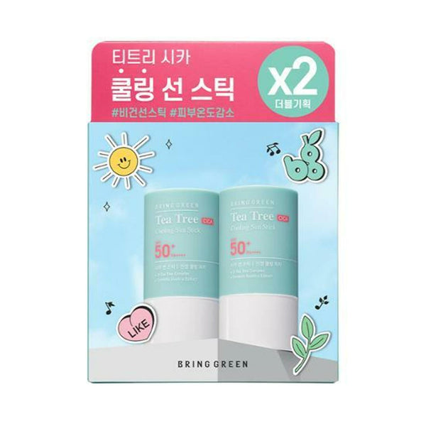 BRING GREEN Tea Tree Cica Cooling Sun Stick Double Pack 2