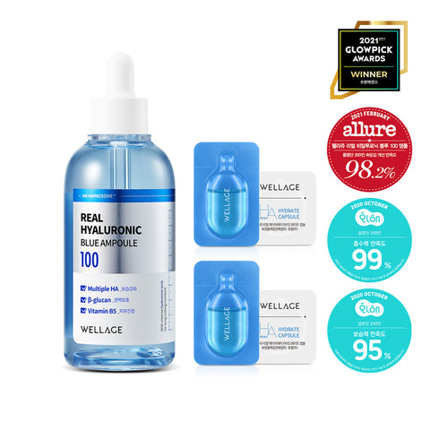 WELLAGE Real Hyaluronic Blue 100 Ampoule 100ml Special Set 