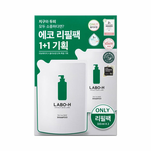 LABO-H Hair Loss Care Shampoo Scalp Strengthening Refill Pack 333mL*2 Special Set 1