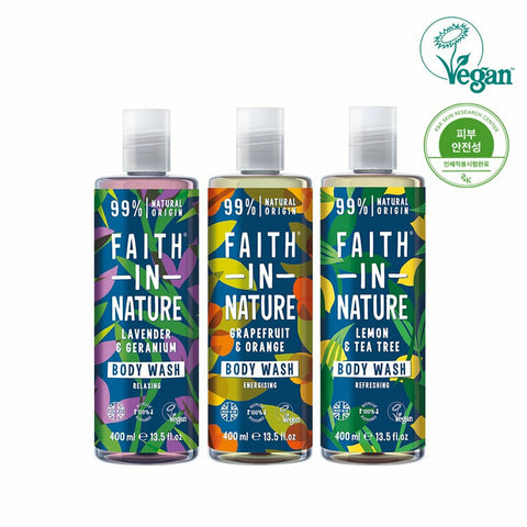 FAITH IN NATURE Body Wash 400mL Choose 1 out of 3 options 
