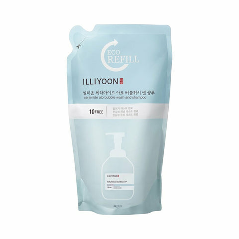 ILLIYOON Ceramide Ato Bubble Wash and Shampoo 400mL Refill 