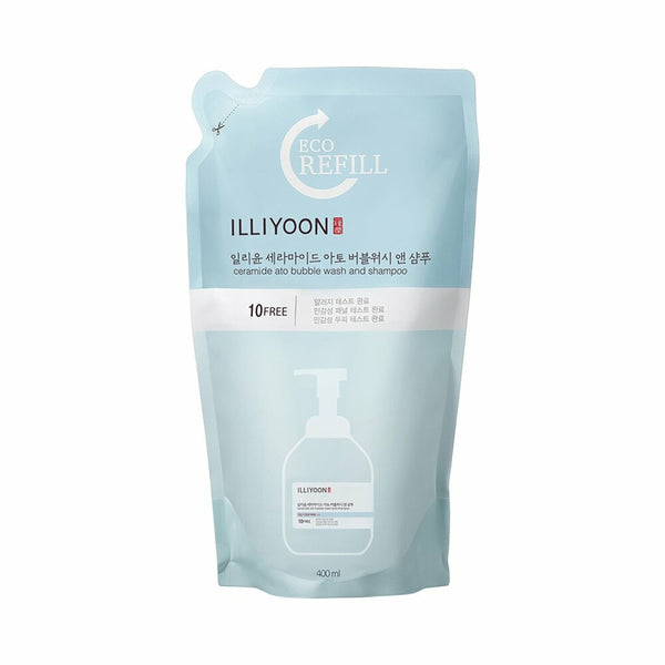 ILLIYOON Ceramide Ato Bubble Wash and Shampoo 400mL Refill 1