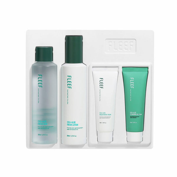FLEEF Cica Aloe Fresh Skin Care Gift Set Skin/Lotion 200mL (+Fresh Water Cream 50mL + Cleansing Gel Foam 50mL) 3