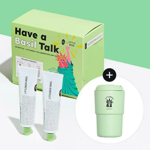 SKYBOTTLE X LITTLENECK Basil Perfumed Hand Cream 30mL*2ea Special Edition (a tumbler for free) 