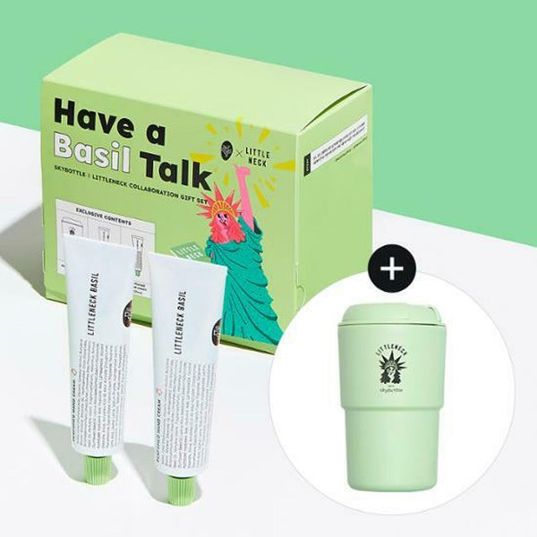 SKYBOTTLE X LITTLENECK Basil Perfumed Hand Cream 30mL*2ea Special Edition (a tumbler for free) 1