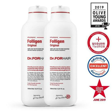 Dr.FORHAIR Folligen Original Shampoo 500ml x 2-Pack 