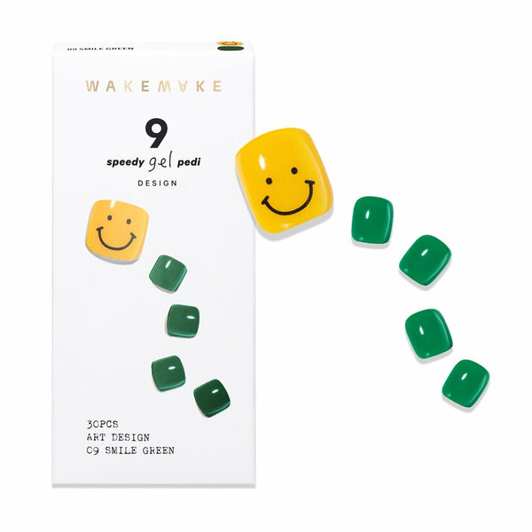 WAKEMAKE Speedy Gel Pedi Design 09 Smile Green (LED Lamp Required) 1