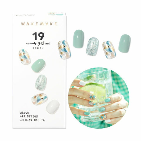 [NEW] WAKEMAKE Speedy Gel Nail [Design] 19 Mint Dahlia [LED Lamp Required] 