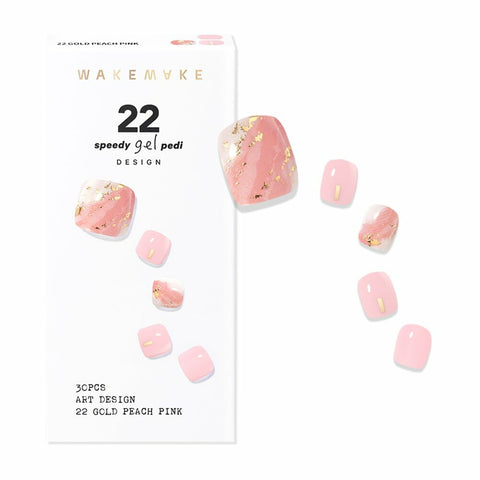 [NEW] WAKEMAKE Speedy Gel Pedi 22 Gold Peach Pink (LED Lamp Required)  