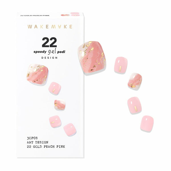 [NEW] WAKEMAKE Speedy Gel Pedi 22 Gold Peach Pink (LED Lamp Required)  1