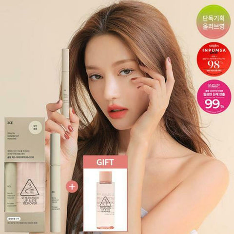 [Olive Young Special Offer] 3CE Slim Fix Water Proof Mascara Special Offer #Black_with Eye Remover as a gift 