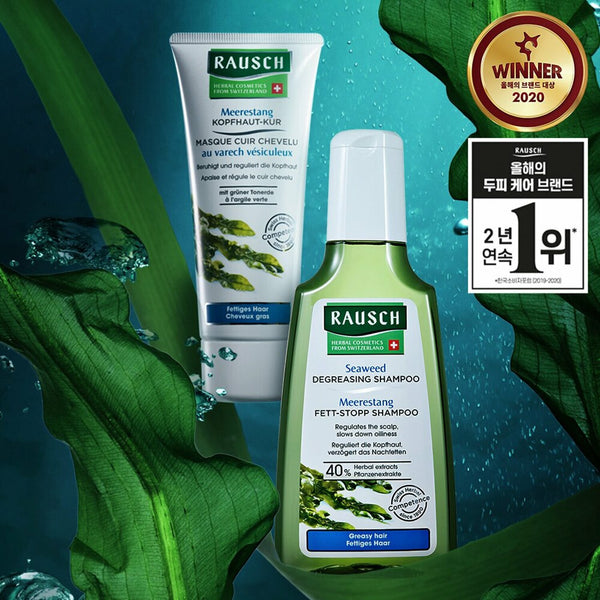 RAUSCH Seaweed Degreasing Shampoo 200mL & Scalp Pack 100mL 1