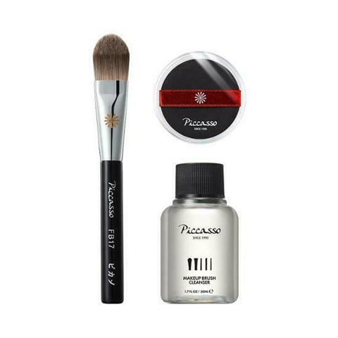 [OLIVE YOUNG Exclusive] Piccasso FB17 Foundation Brush Special Set (Air Puff + Makeup Brush Cleanser) 