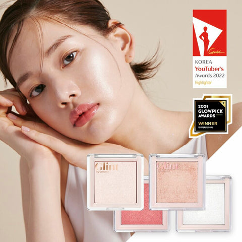 ★2022 Awards★ Glint by VDIVOV Highlighter 5.6g 01 Dewy Moon/02 Milky Moon Special Set (Mini Tone-Up Cream + Pouch) 