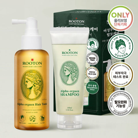 rooton Alpha Erguen Hair Tonic 150mL + Shampoo 100mL Special Set 