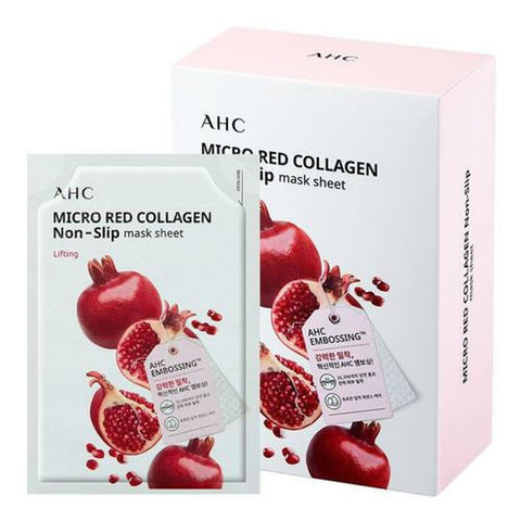AHC Micro Red Collagen Non-Slip Mask Sheet 10 Sheets 