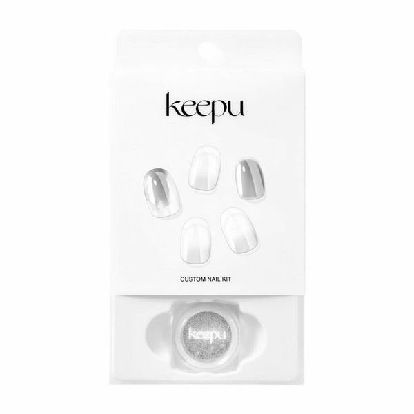 Keepu Custom Nail Kit Mirror Powder Urban Snow-Silver (NO LED Lamp required) 3