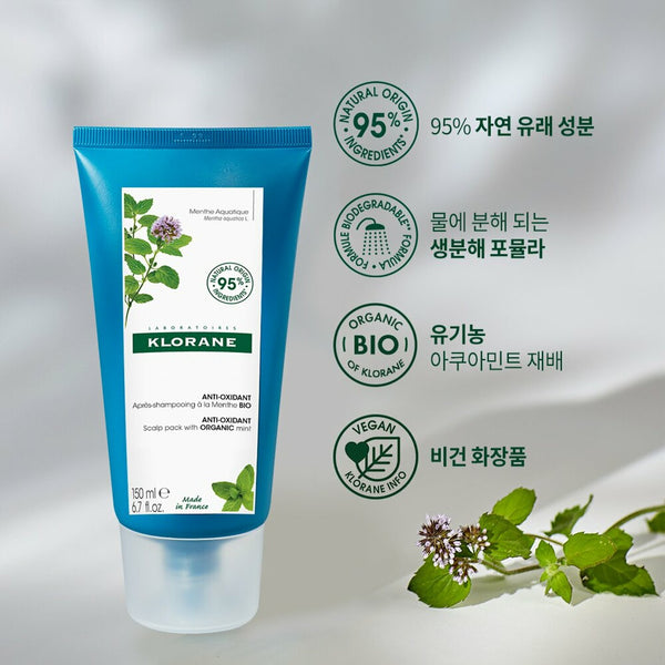 KLORANE Anti-Oxidant Scalp Pack with Aqua Mint 150mL (NEW) 2