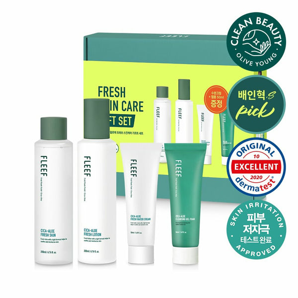 FLEEF Cica Aloe Fresh Skin Care Gift Set Skin/Lotion 200mL (+Fresh Water Cream 50mL + Cleansing Gel Foam 50mL) 2