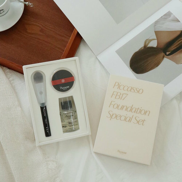 [OLIVE YOUNG Exclusive] Piccasso FB17 Foundation Brush Special Set (Air Puff + Makeup Brush Cleanser) 2
