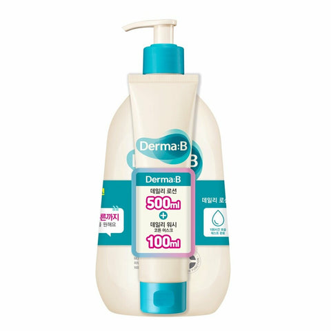 Derma B Daily Moisture Body Lotion 500mL Special Set (Special Gift: Wash 100mL) 