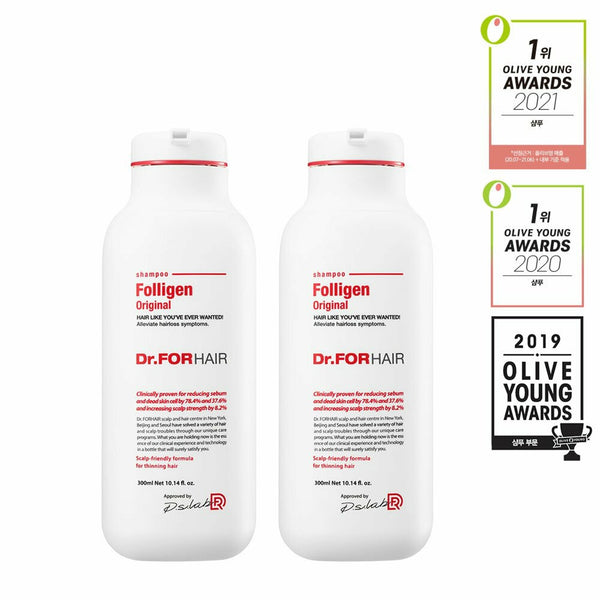 Dr.forhair Folligen Original Shampoo Double Set 300mL + 300mL 2
