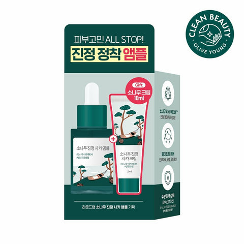 ROUND LAB Pine Tree Soothing Cica Ampoule Set (+Cream 10mL) 